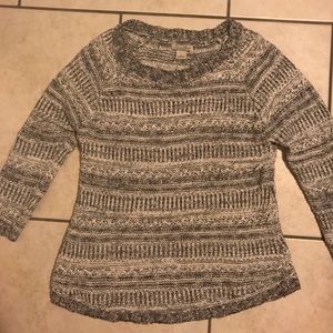Lucky Brand black & white knit sweater size large